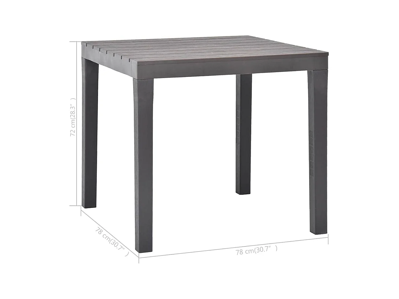 Moka tuintafel 78x78x72 cm Kunststof