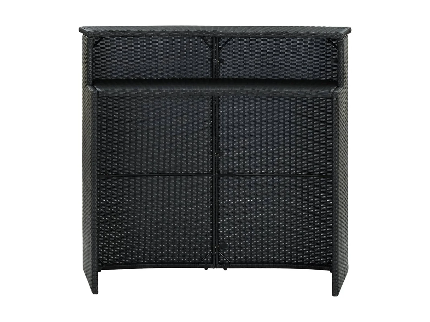 Mesa de bar de jardín negra 120x55x110 cm Mimbre de resina