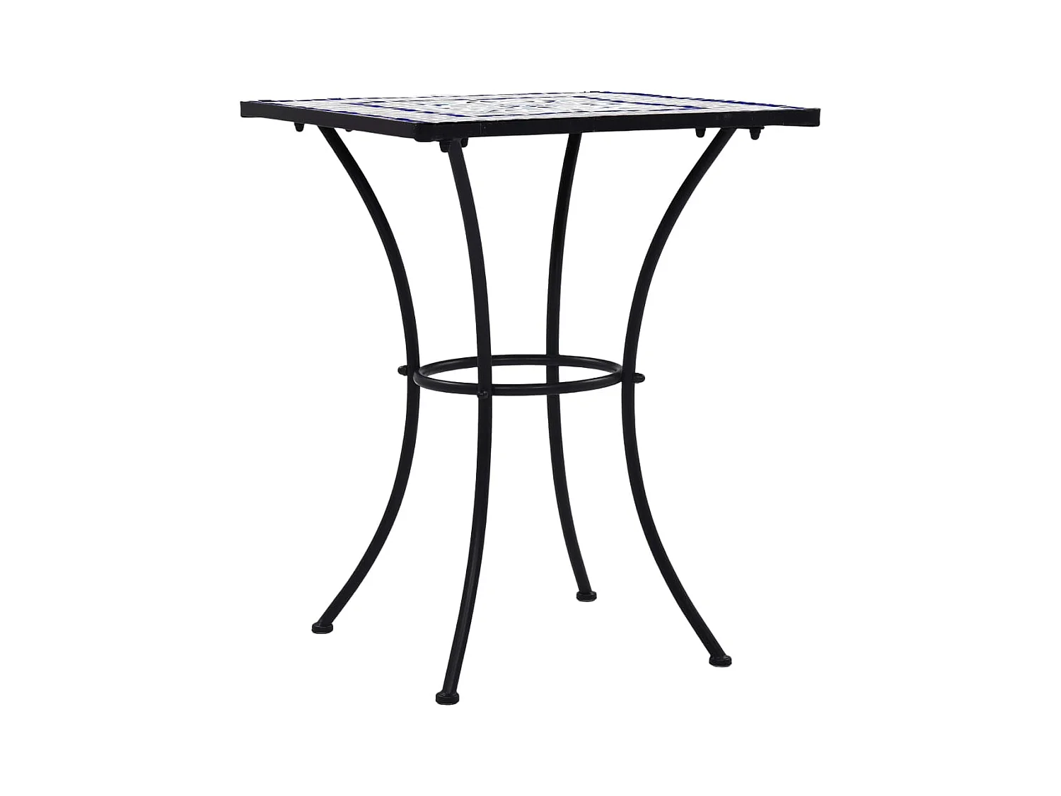 Blauw-witte mozaïek bistrotafel 60 cm Keramiek