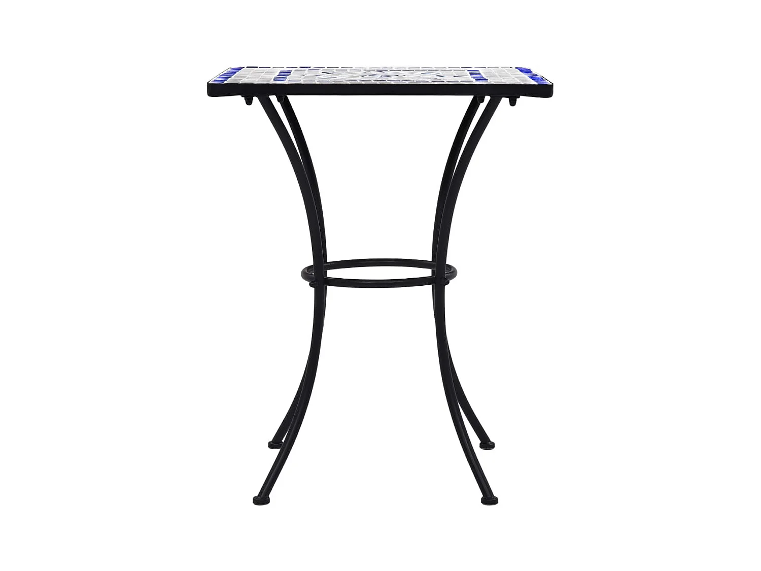 Blauw-witte mozaïek bistrotafel 60 cm Keramiek