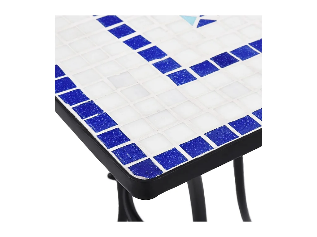 Blauw-witte mozaïek bistrotafel 60 cm Keramiek