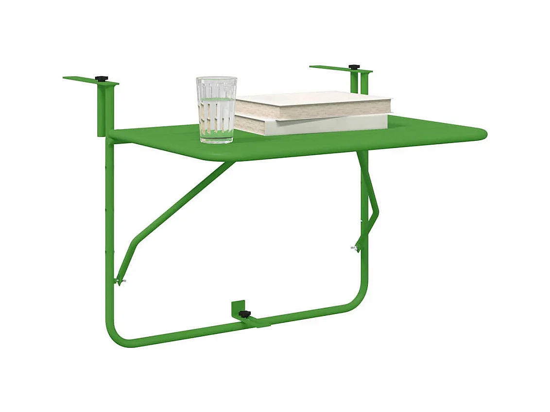 Mesa colgante para balcón verde 60 x 39 x 65 cm acero