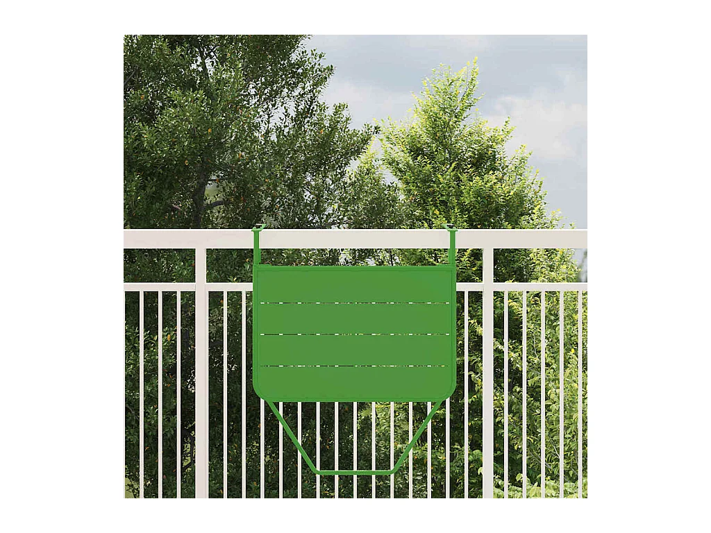 Mesa colgante para balcón verde 60 x 39 x 65 cm acero