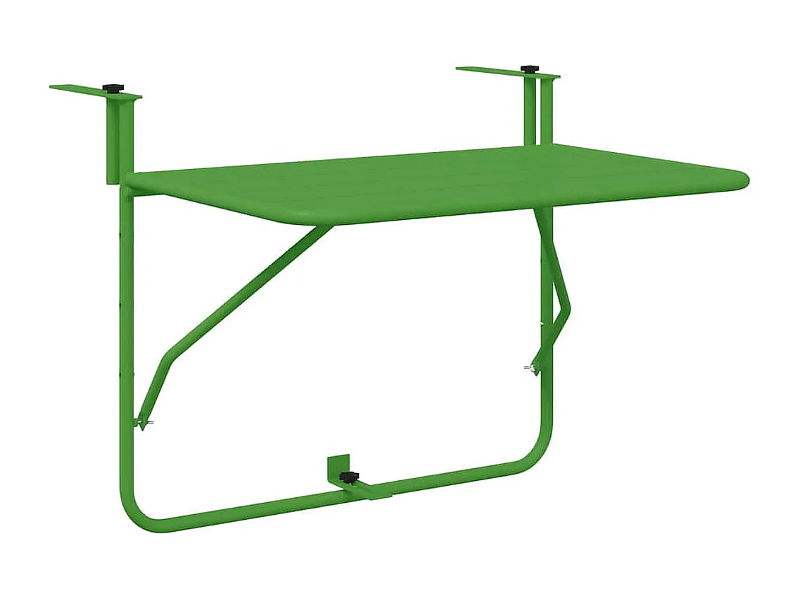 Mesa colgante para balcón verde 60 x 39 x 65 cm acero