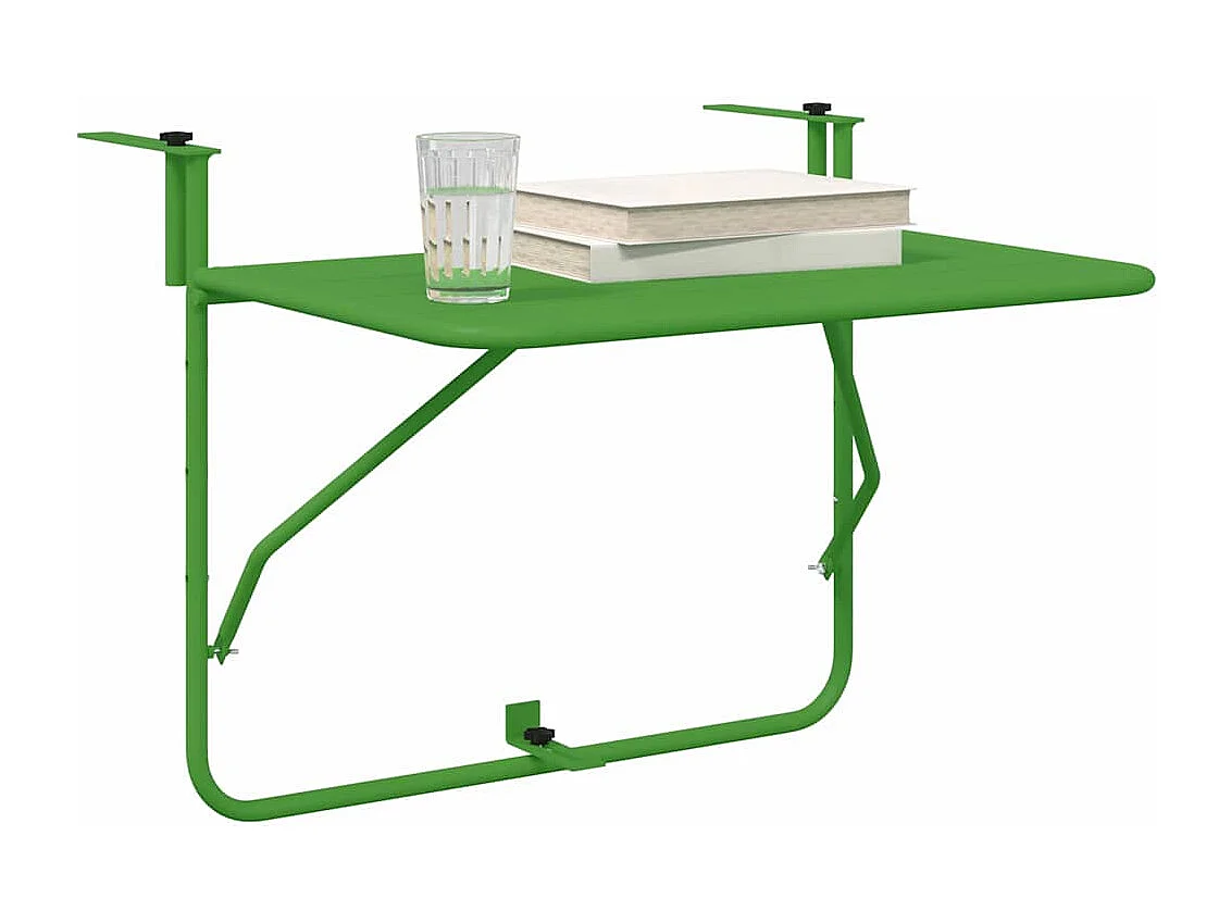 Mesa colgante para balcón verde 60 x 39 x 65 cm acero