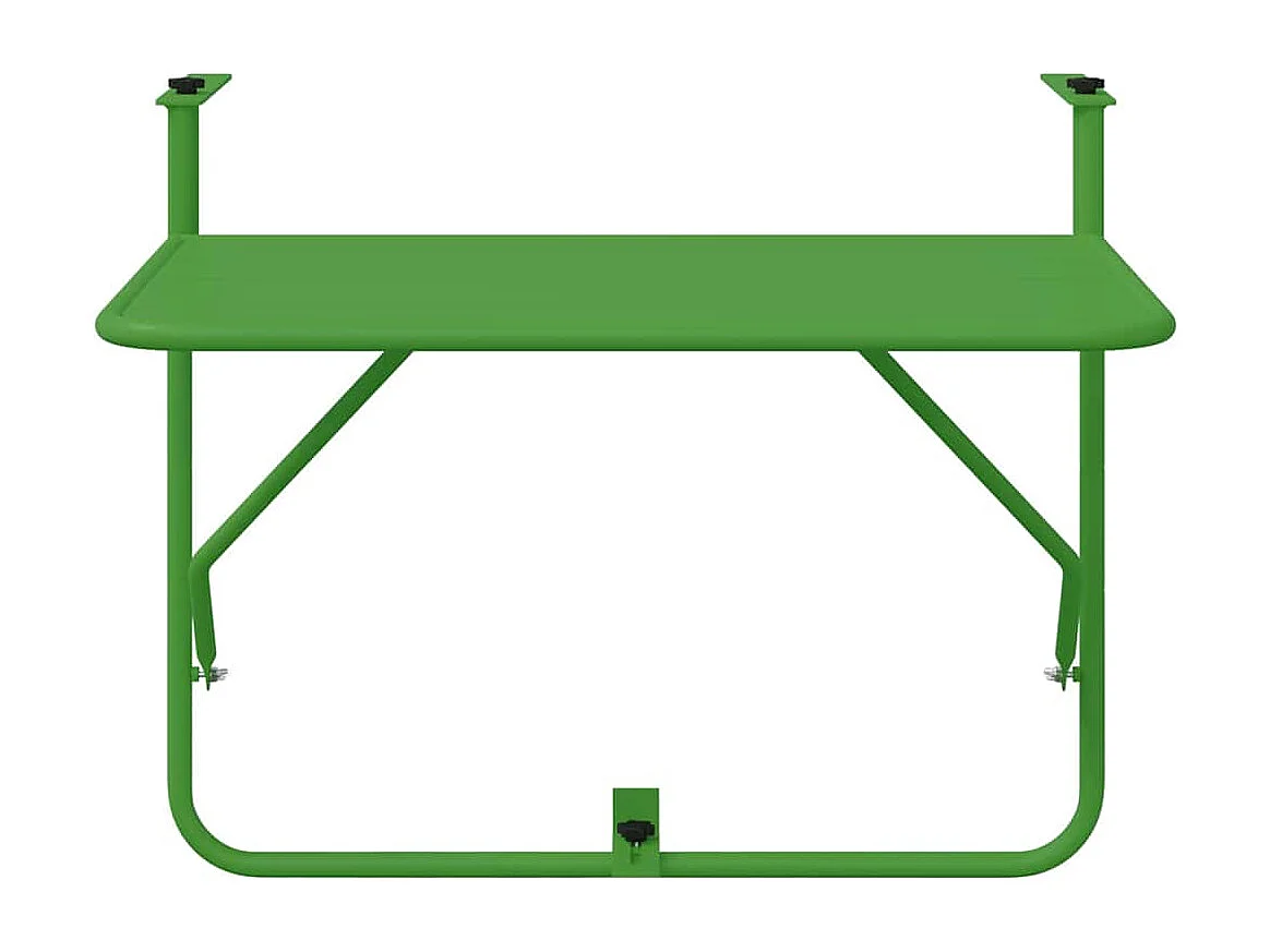 Mesa colgante para balcón verde 60 x 39 x 65 cm acero