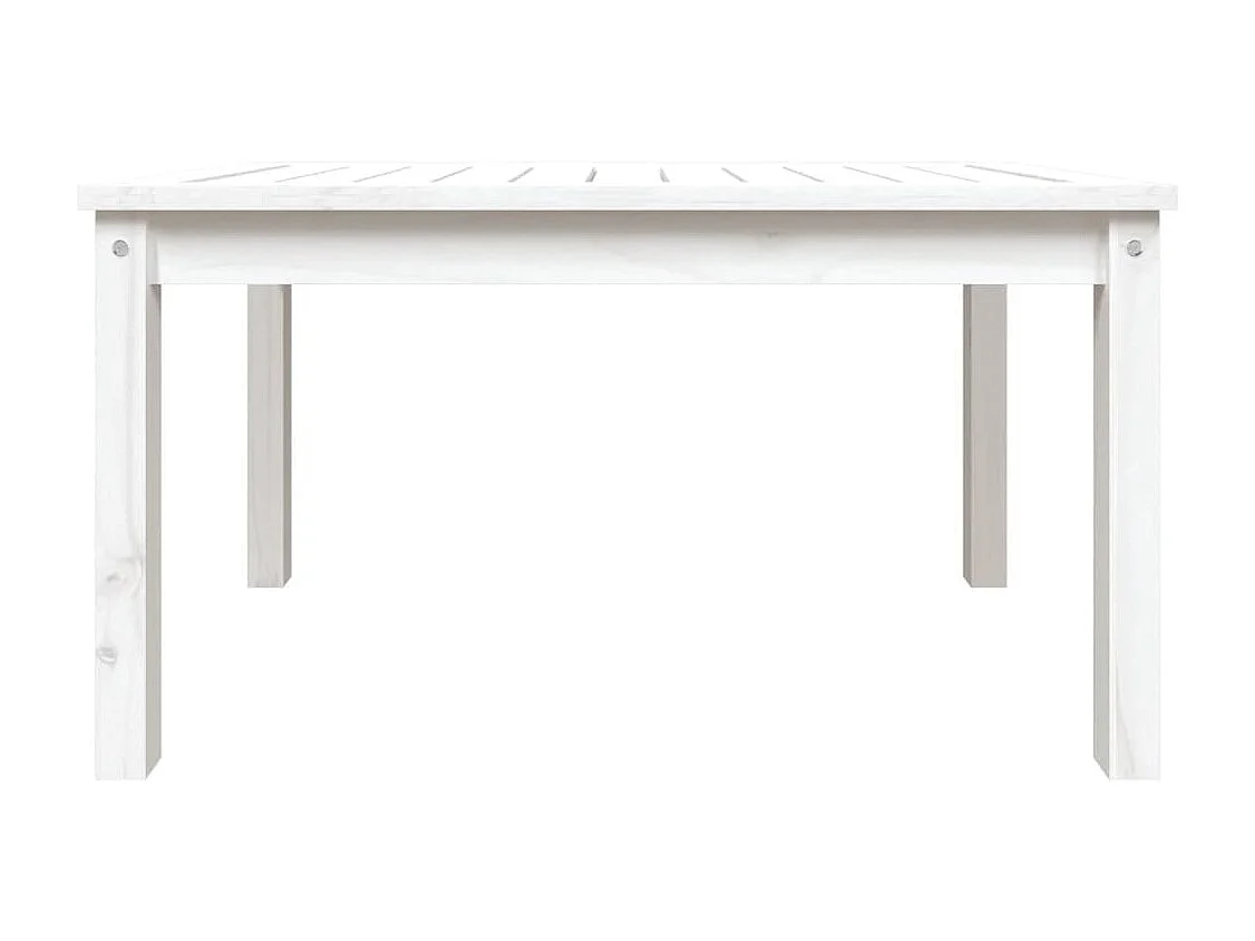 Tavolo da giardino bianco 82,5x50,5x45 cm in legno massello di pino
