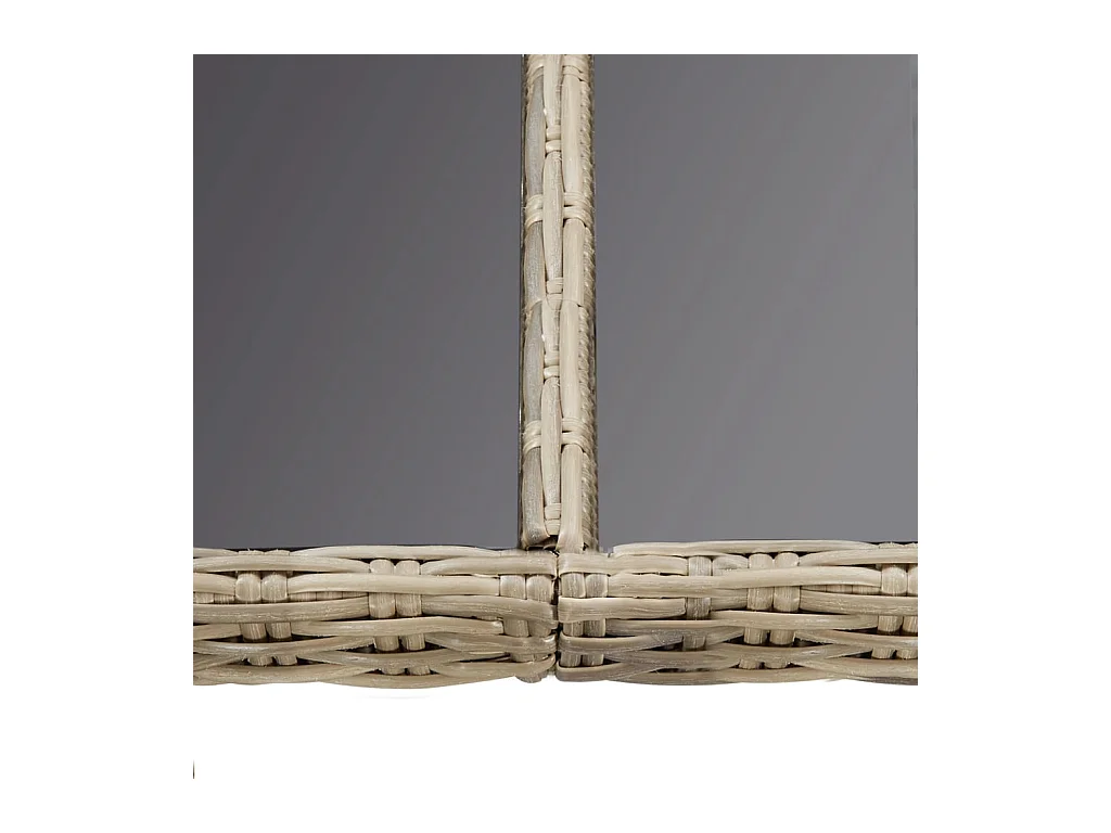 Bruine eettafel 200x100x74 cm Glas en geweven hars