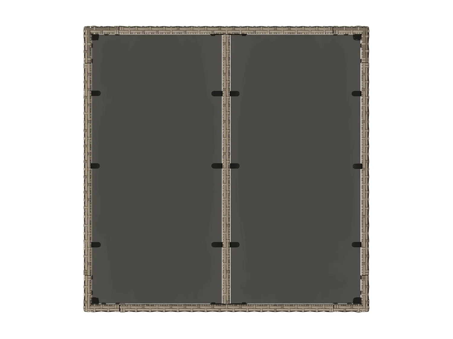 Tavolo da giardino con piano in vetro, Grigio, 90x90x75 cm, resina intrecciata