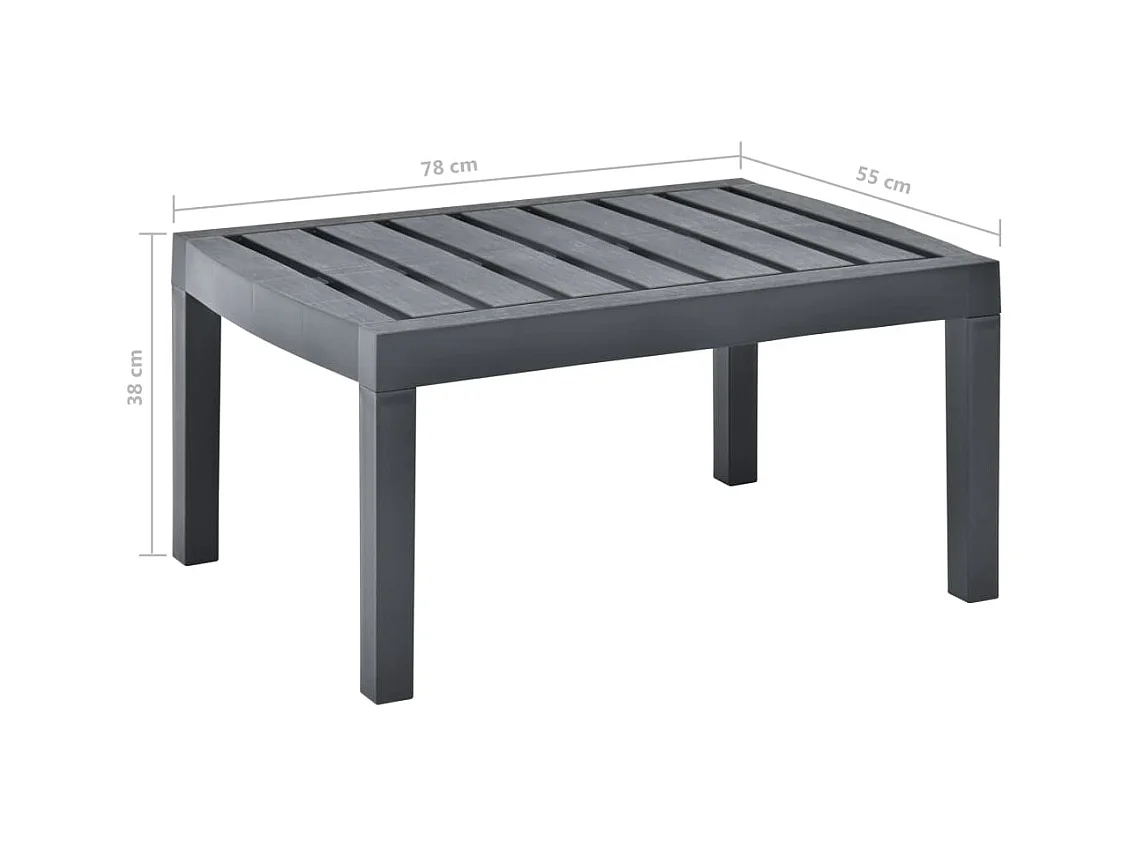 Antraciet tuintafel 78x55x38 cm Kunststof