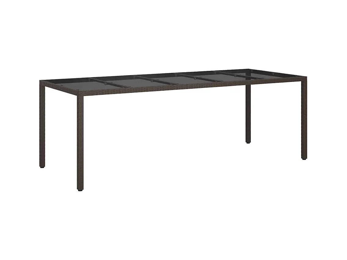 Mesa de comedor de jardín Marrón 250 x 100 x 75 cm Ratán sintético