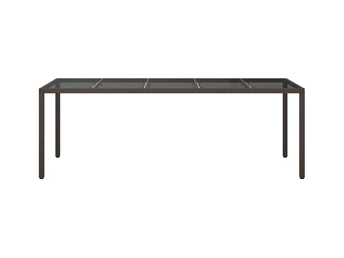 Mesa de comedor de jardín Marrón 250 x 100 x 75 cm Ratán sintético