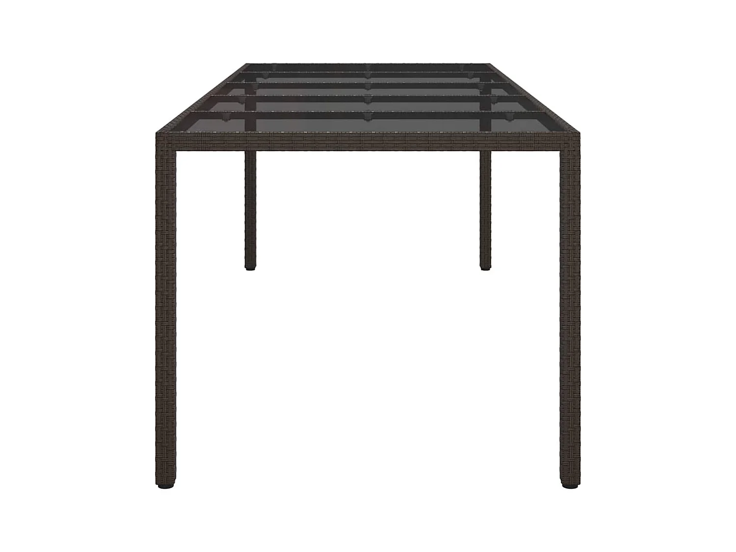 Mesa de comedor de jardín Marrón 250 x 100 x 75 cm Ratán sintético