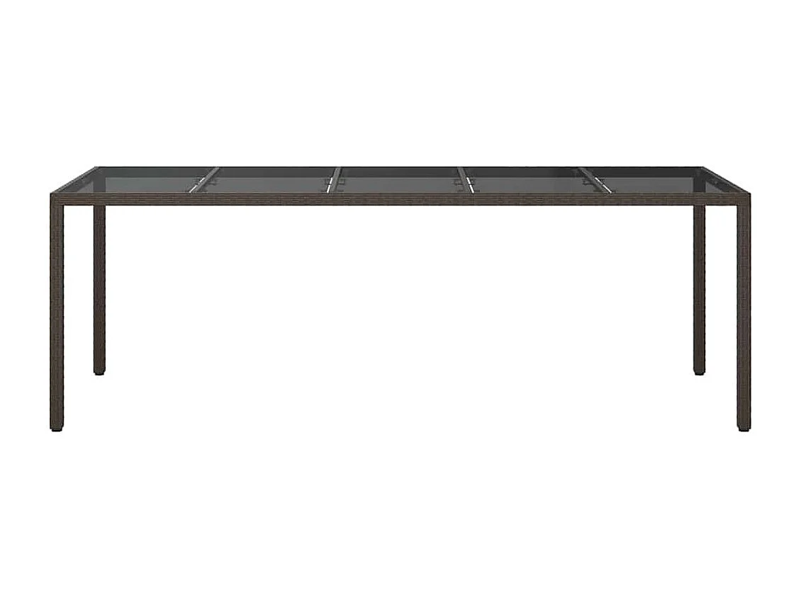 Mesa de comedor de jardín Marrón 250 x 100 x 75 cm Ratán sintético