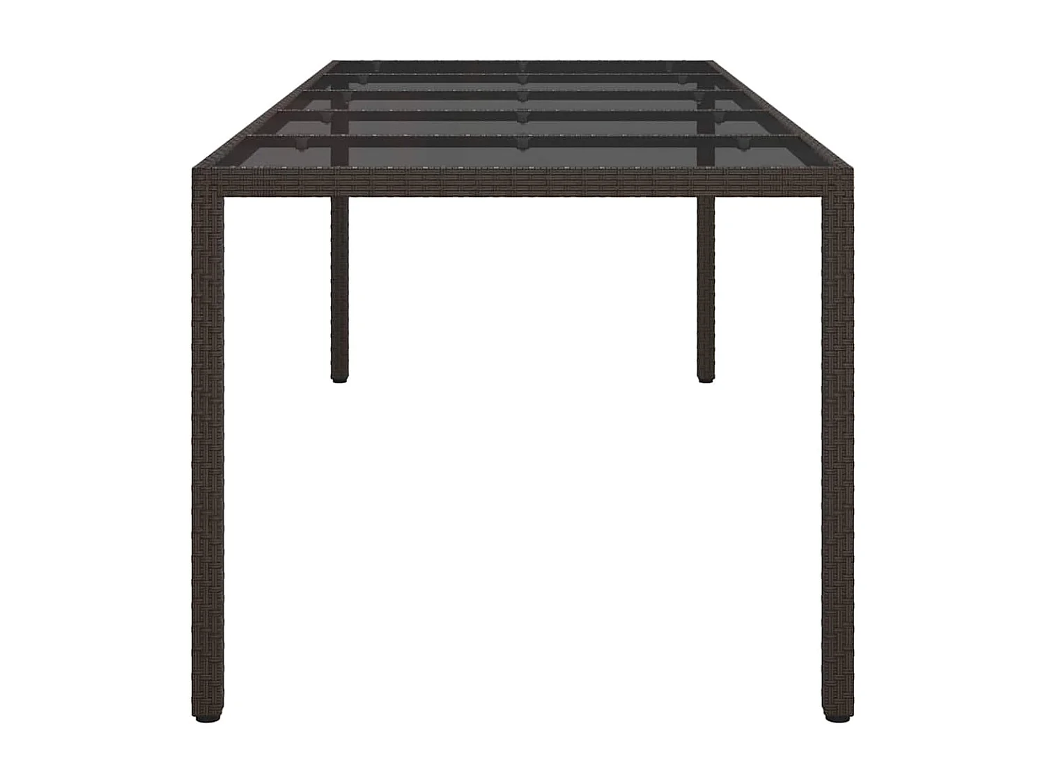 Mesa de comedor de jardín Marrón 250 x 100 x 75 cm Ratán sintético