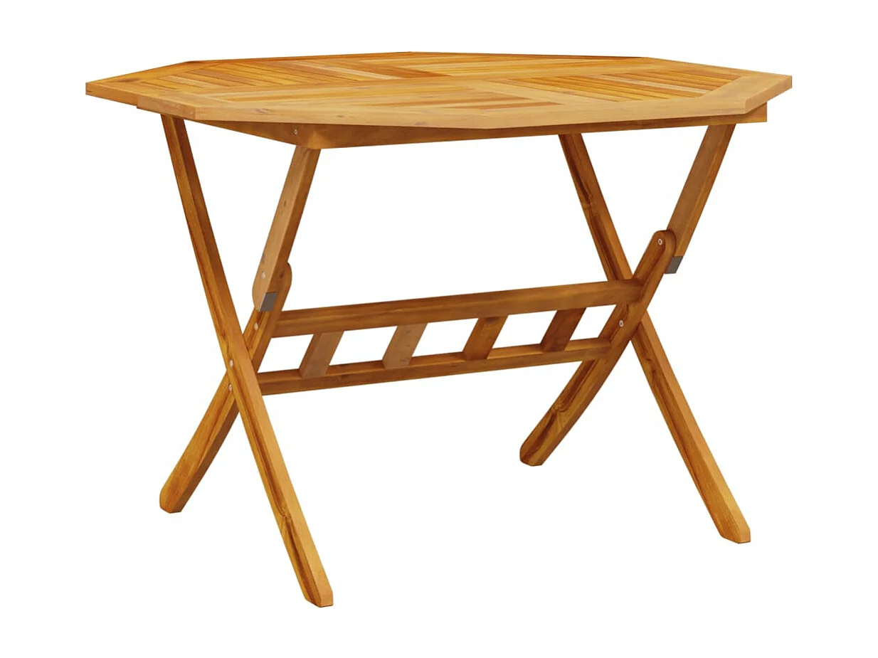 Mesa de jardín plegable Ø110x75 cm madera maciza de acacia