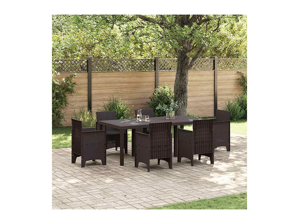 Table de Jardin Marron 200 x 100 x 73 cm polyrotin