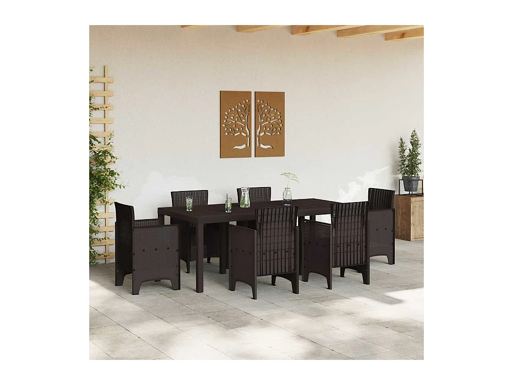 Table de Jardin Marron 200 x 100 x 73 cm polyrotin