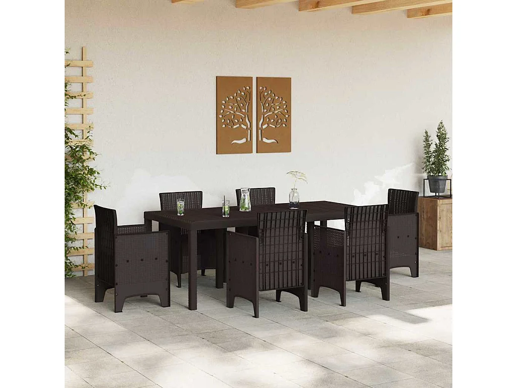 Table de Jardin Marron 200 x 100 x 73 cm polyrotin