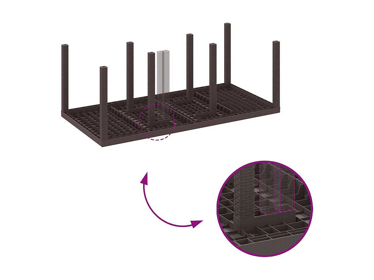 Table de Jardin Marron 200 x 100 x 73 cm polyrotin