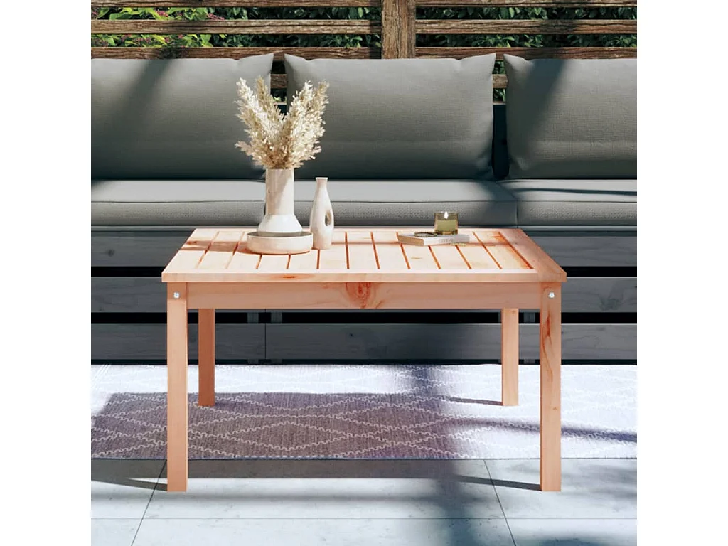 Mesa de jardín 82,5x82,5x45 cm madera maciza de abeto Douglas