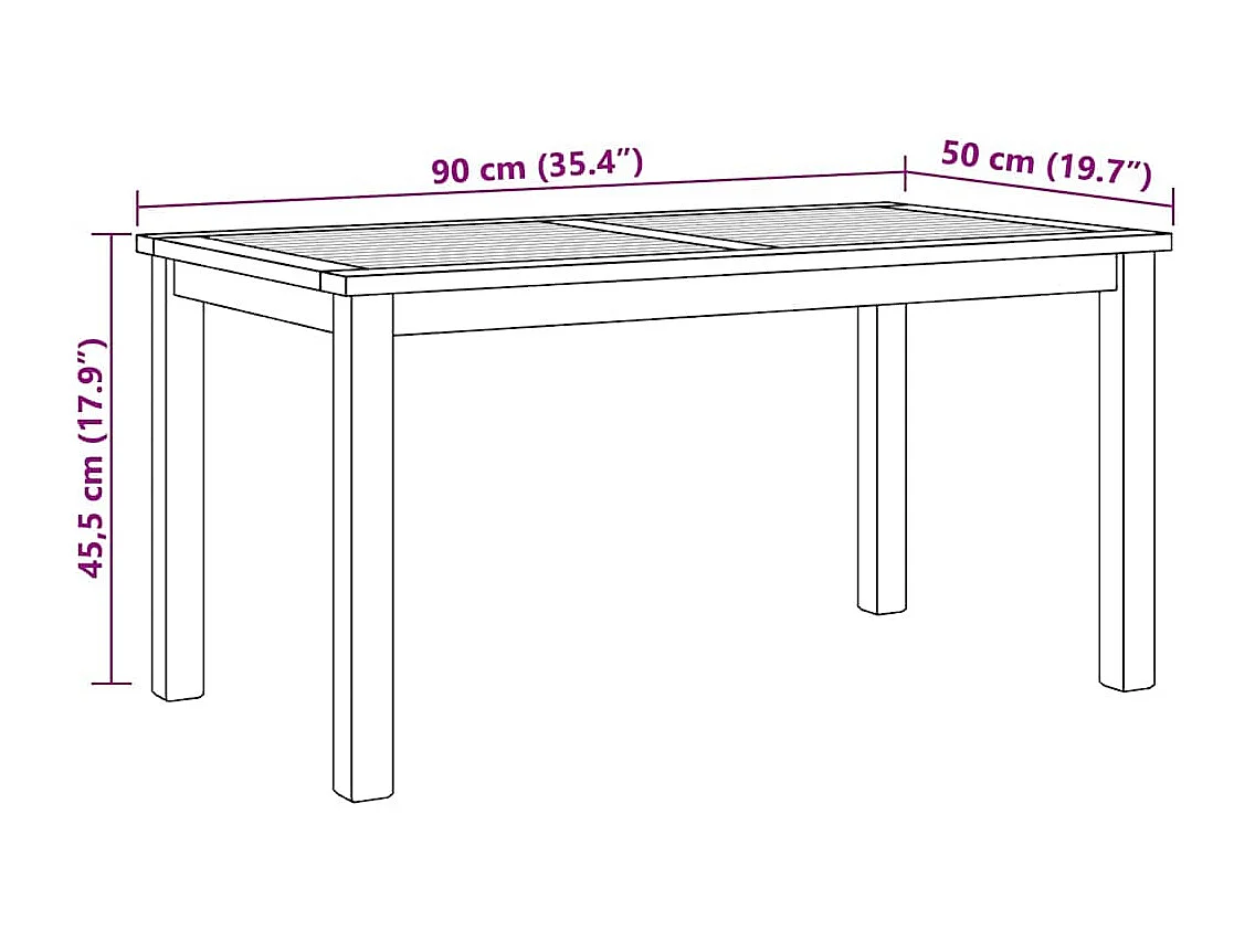 Table basse Marron 90 x 50 x 45.5 cm Bois de teck solide