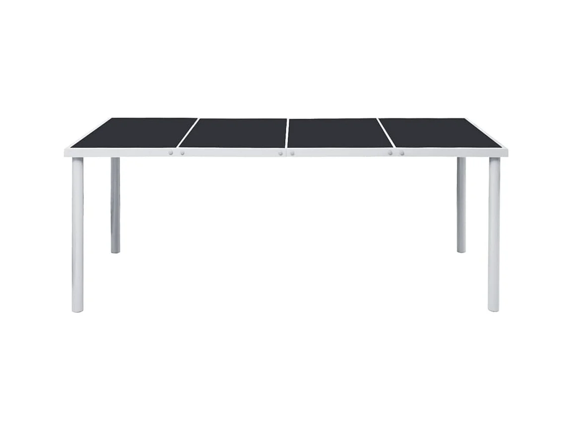 Mesa de jardín 190x90x74 cm Acero Negro
