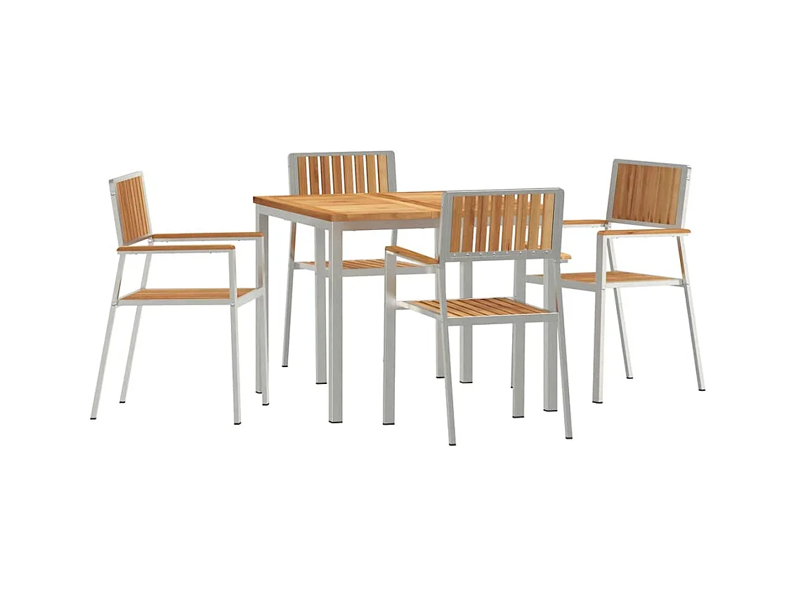 Juego de comedor de jardín de 5 piezas