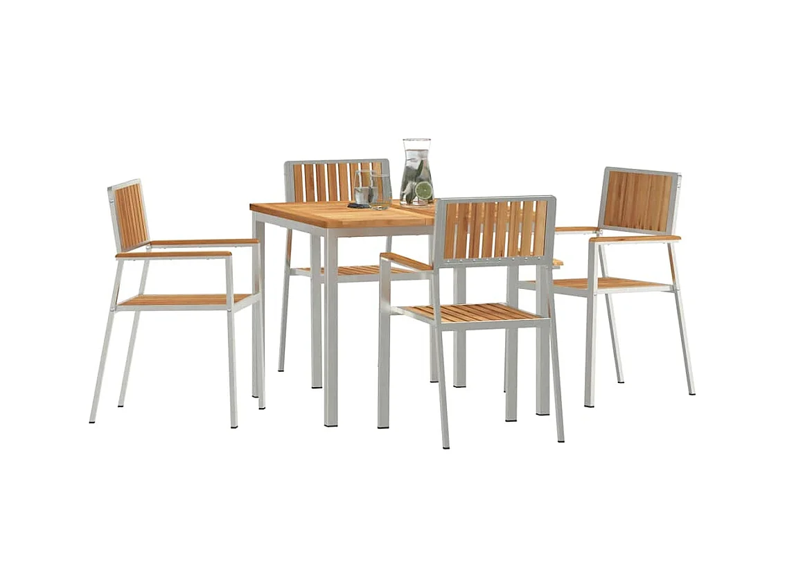 Juego de comedor de jardín de 5 piezas