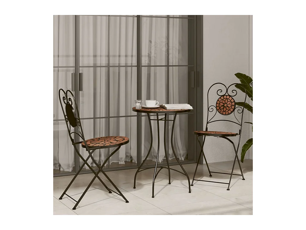 Terracotta mozaïek bistrotafel Ø50x70 cm keramiek