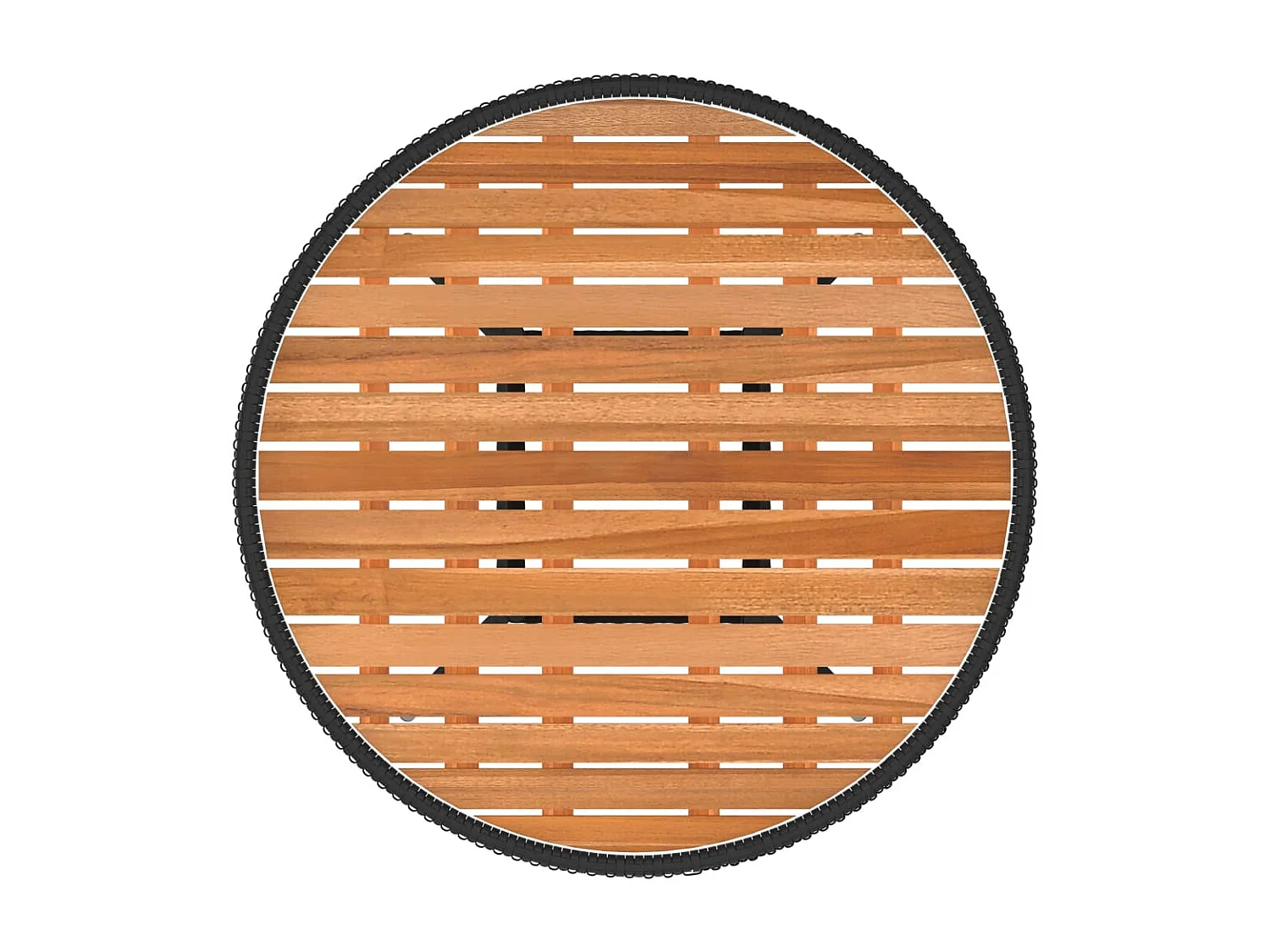 Tavolo da pranzo da giardino nero Ø 70 cm Resina vimini e acacia