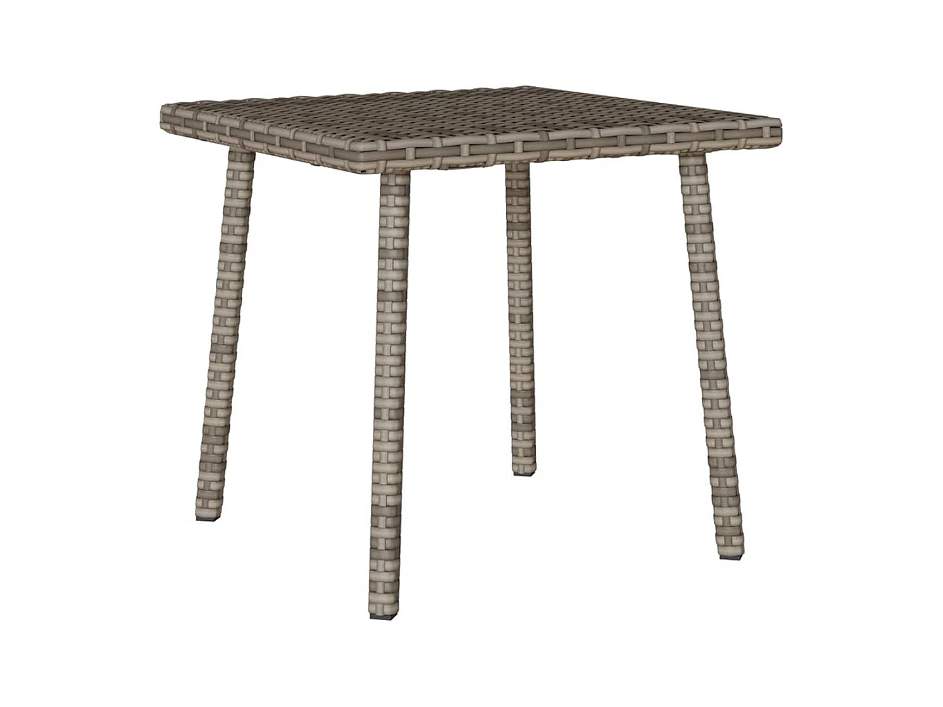Table basse de jardin rectangulaire gris 40x40x37 cm rotin