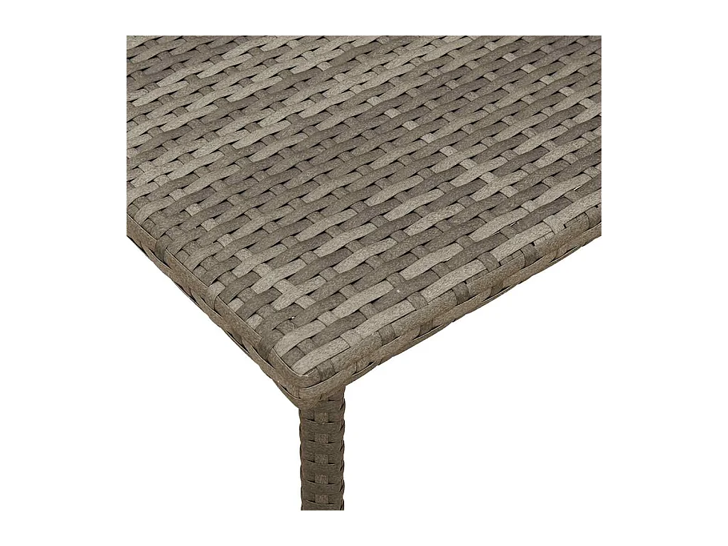 Table basse de jardin rectangulaire gris 40x40x37 cm rotin