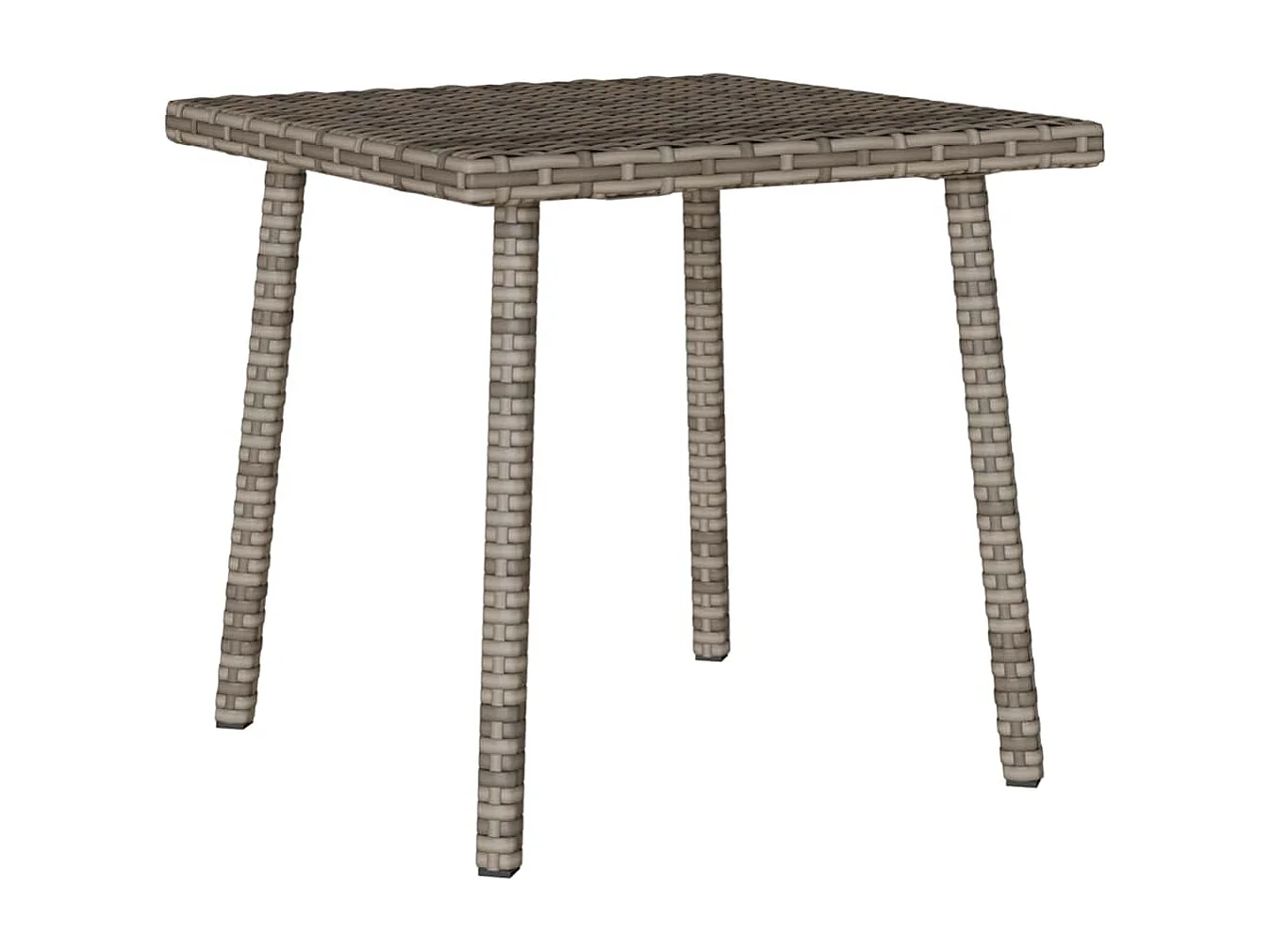 Table basse de jardin rectangulaire gris 40x40x37 cm rotin