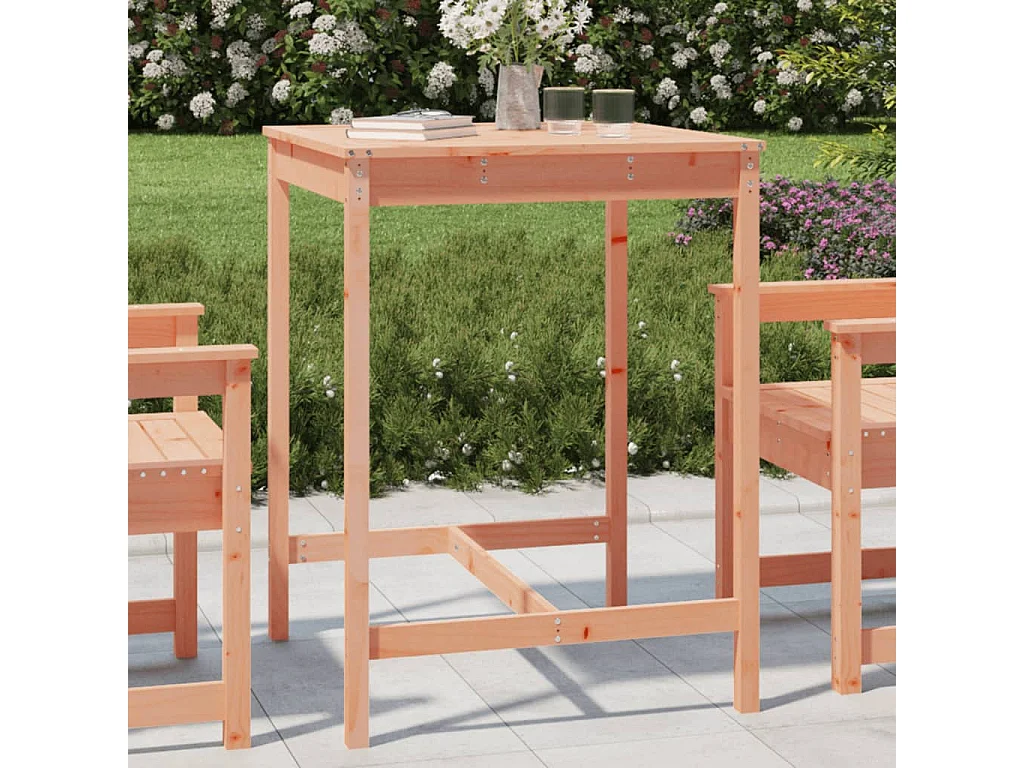 Mesa de jardín 82,5x82,5x110 cm madera maciza de abeto Douglas