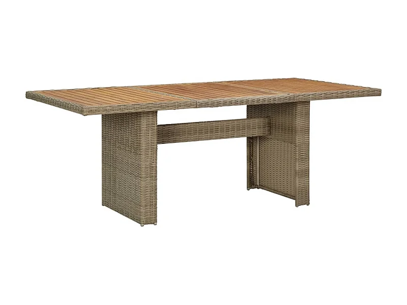 Tavolo da pranzo da giardino Marrone 200x100x74 cm Resina vimini