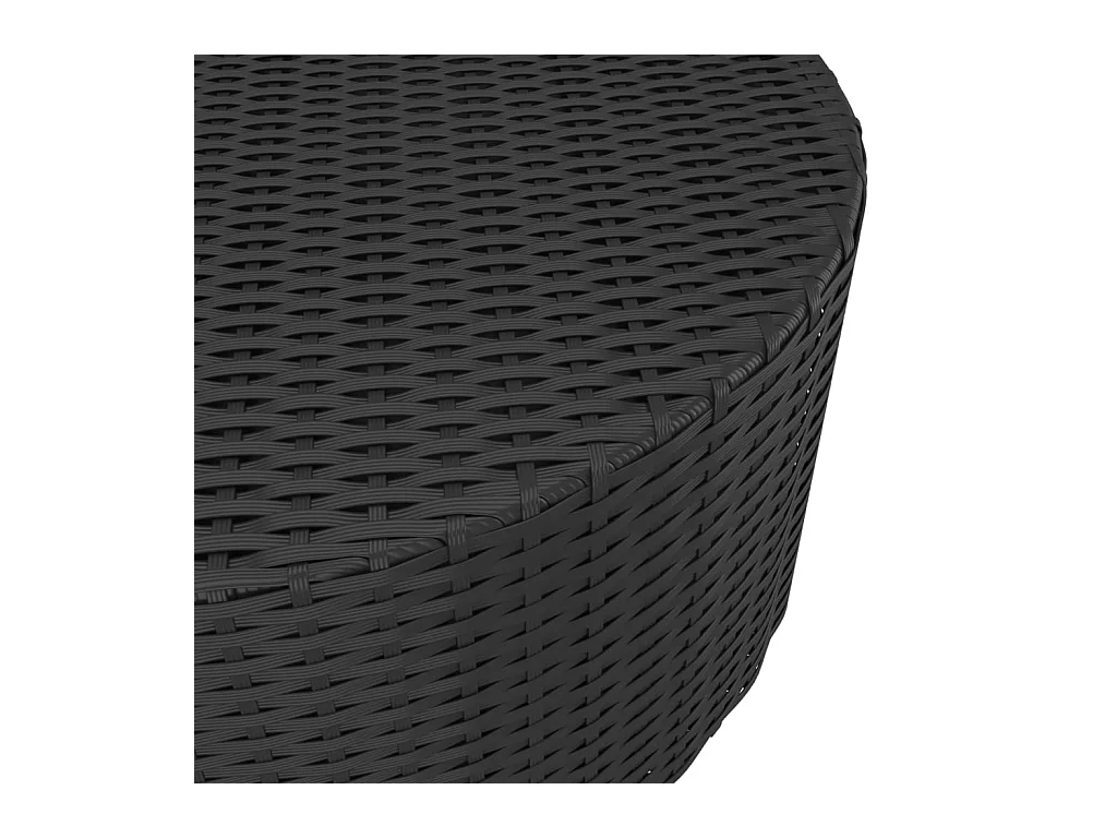 Mesa de té negra 68x68x30 cm Resina tejida