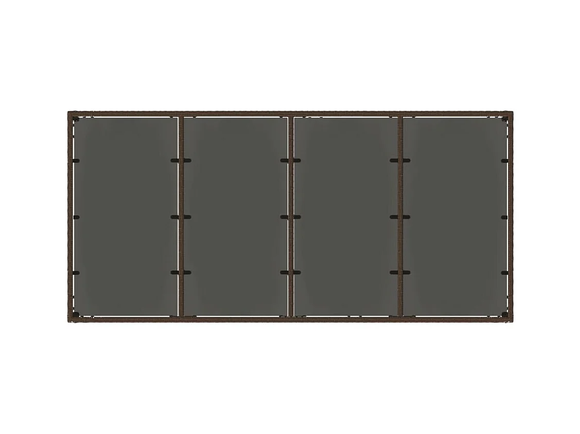 Tuintafel met bruin glazen blad en gevlochten hars