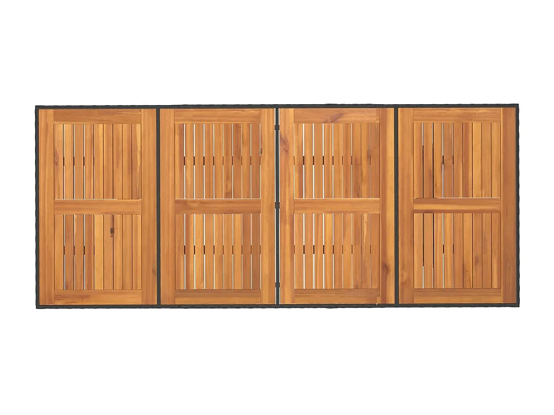 Mesa de jardín con tablero de madera de acacia negra 190x80x74 cm