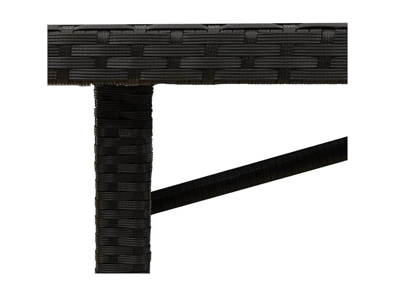 Mesa de jardín con tablero de madera de acacia negra 190x80x74 cm