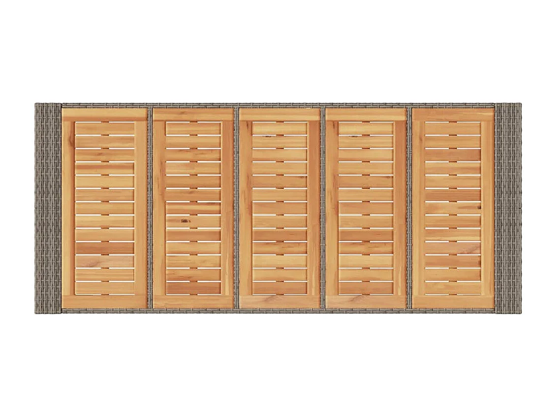 Tuinbartafel met acaciahouten blad en gevlochten hars