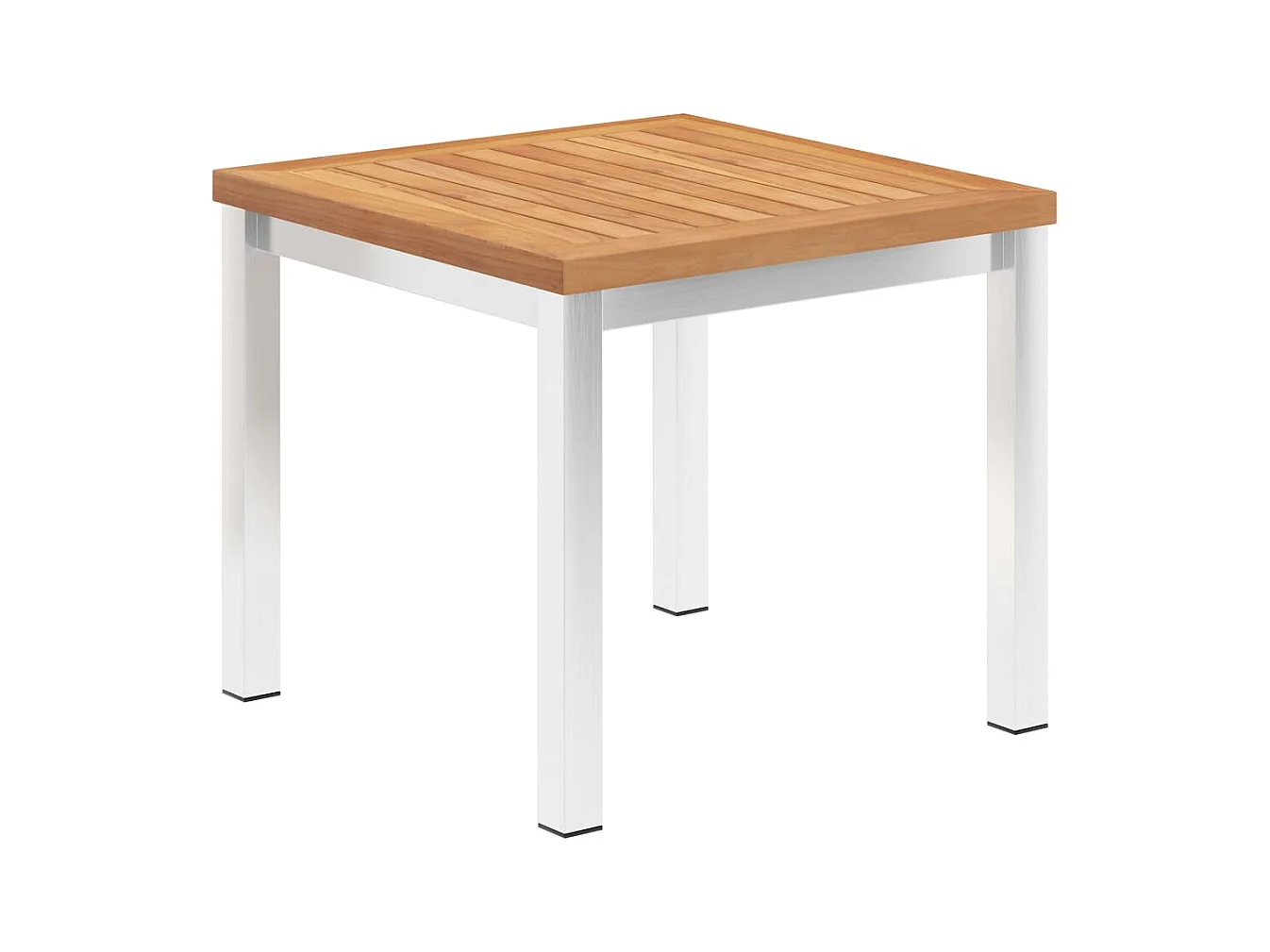 Table d'appoint de jardin 45x45x38 cm Bois de teck et inox