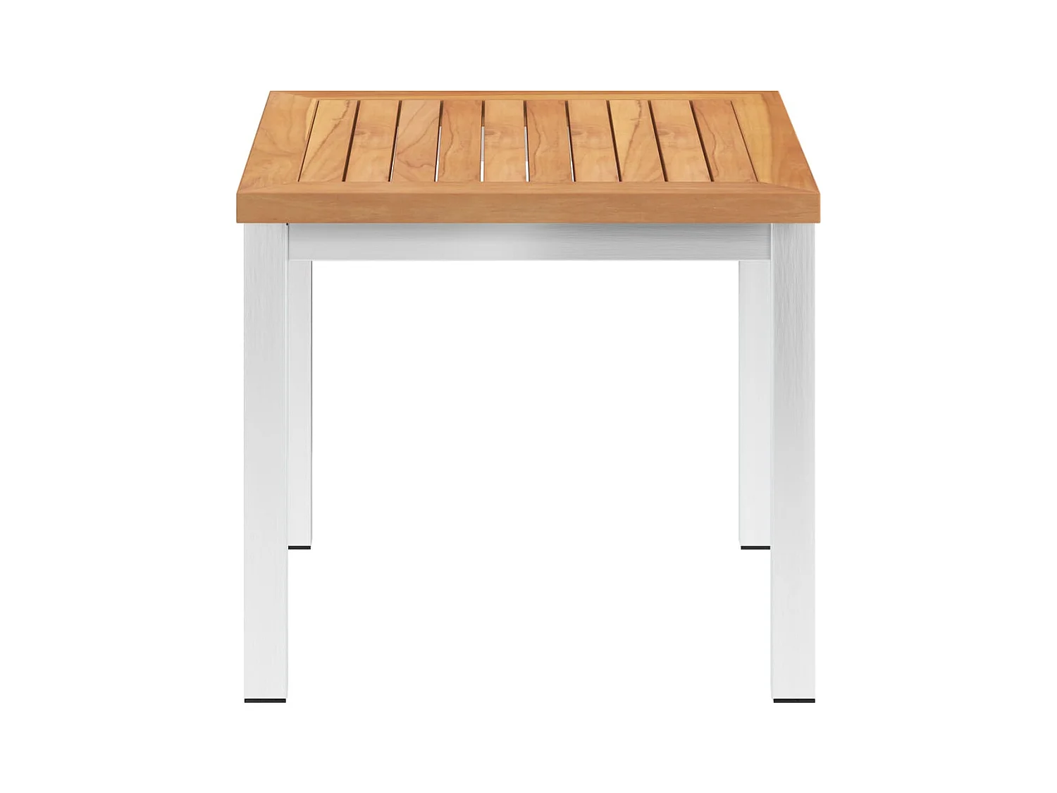 Table d'appoint de jardin 45x45x38 cm Bois de teck et inox