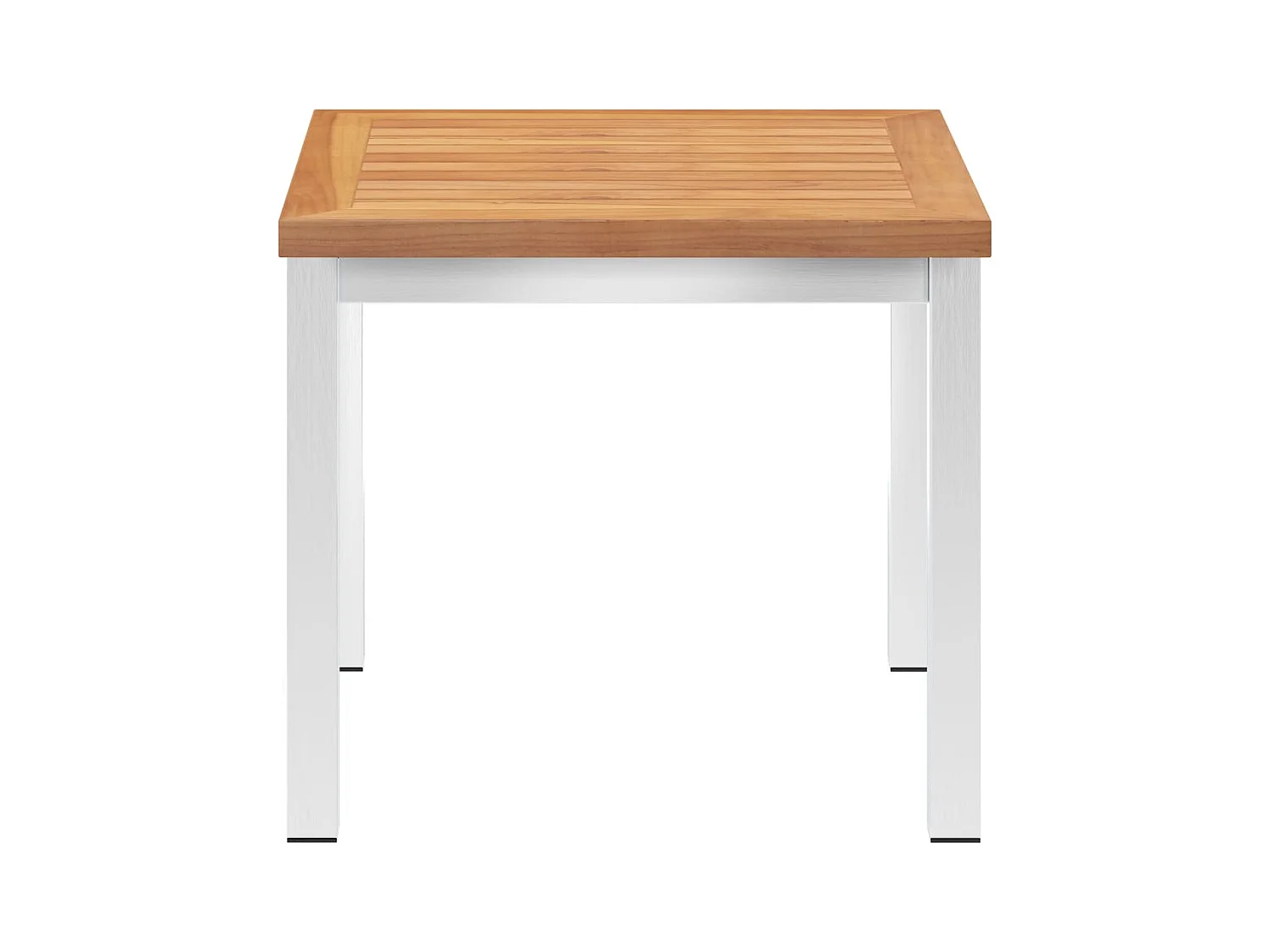 Table d'appoint de jardin 45x45x38 cm Bois de teck et inox
