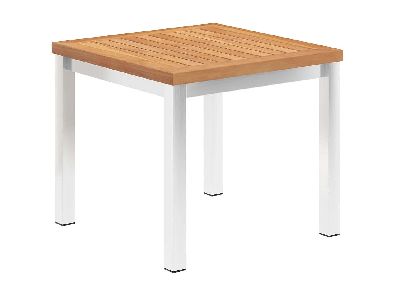 Table d'appoint de jardin 45x45x38 cm Bois de teck et inox