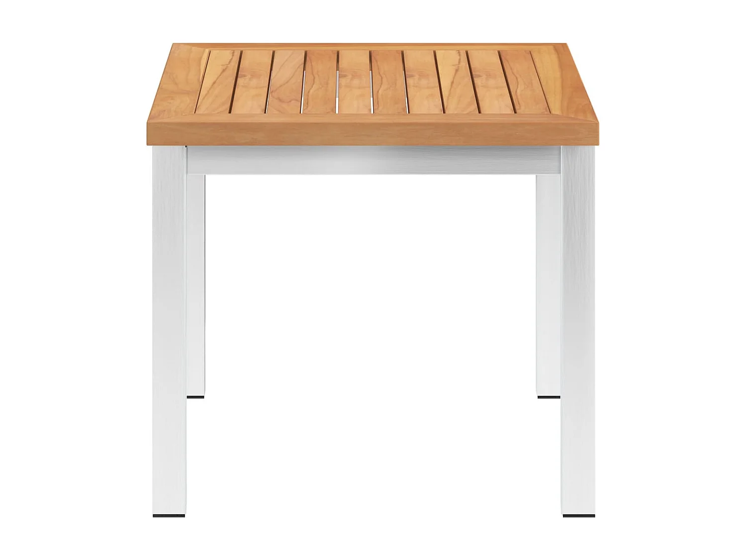 Table d'appoint de jardin 45x45x38 cm Bois de teck et inox