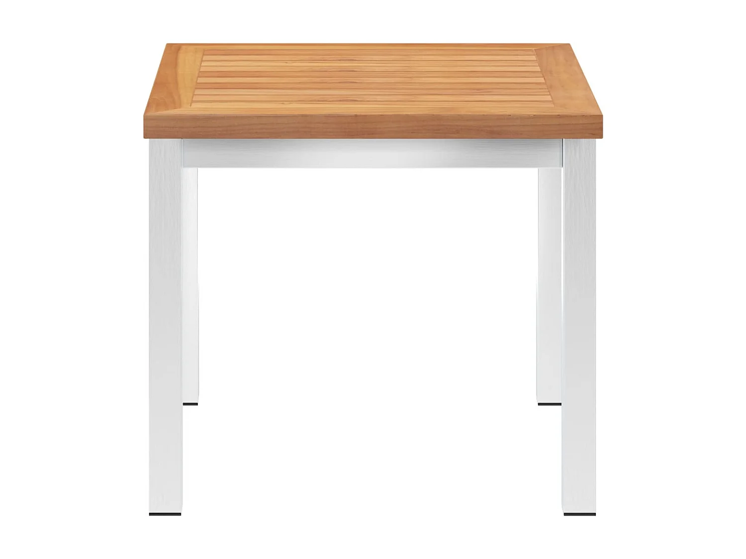 Table d'appoint de jardin 45x45x38 cm Bois de teck et inox