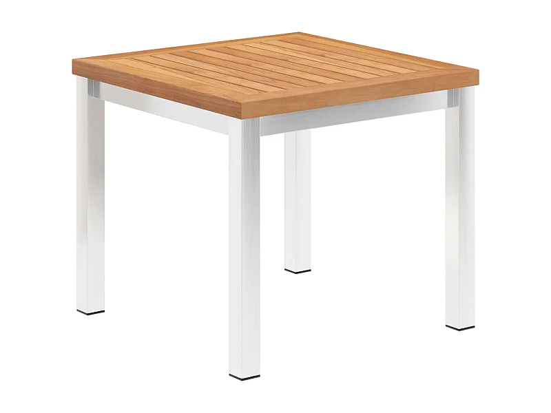 Table d'appoint de jardin 45x45x38 cm Bois de teck et inox