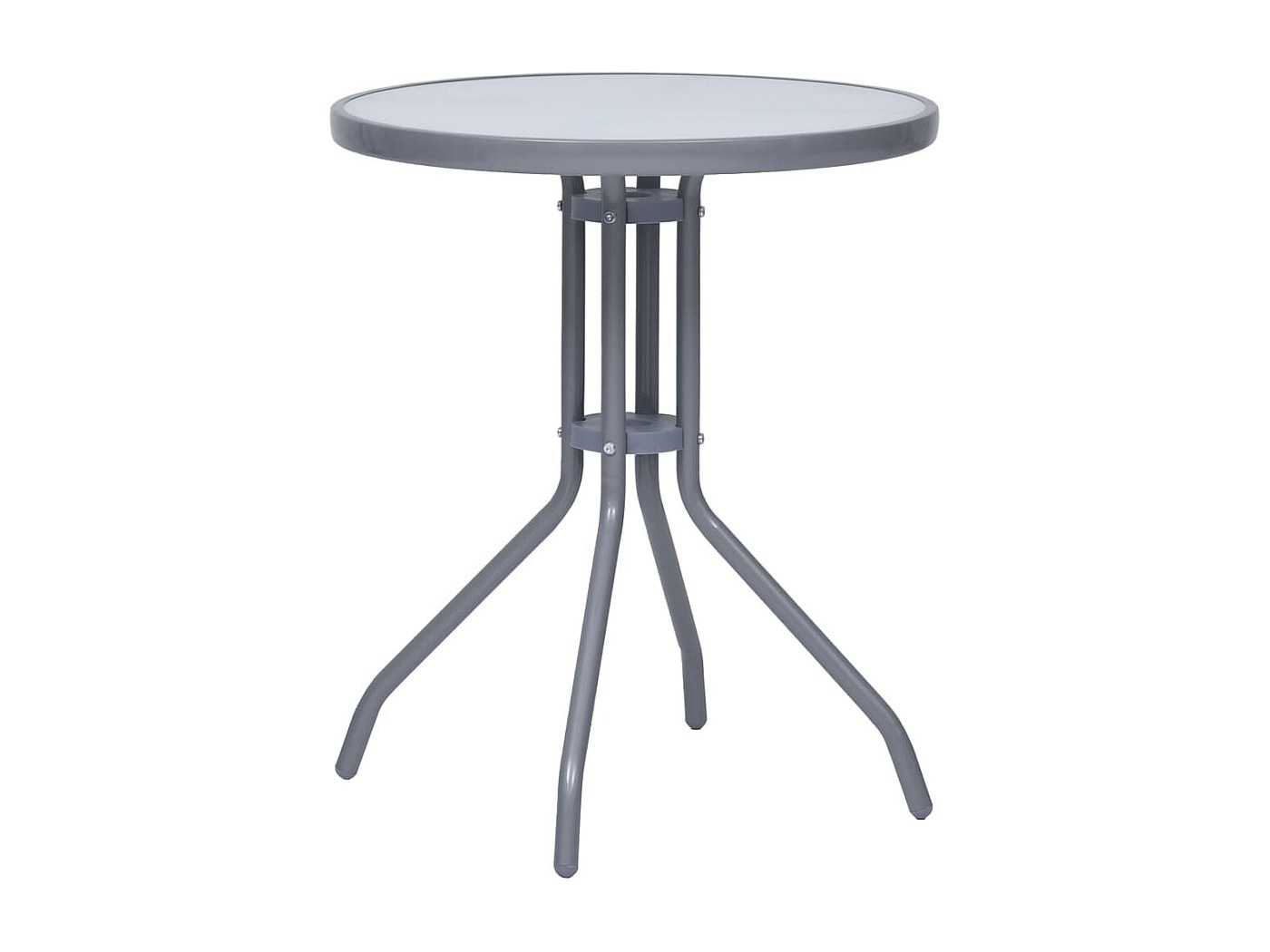 VidaXL Tavolino Da Giardino Grigio 55x55x31 Cm, Piano In DPC, Base In Acciaio Verniciato, Per Esterni