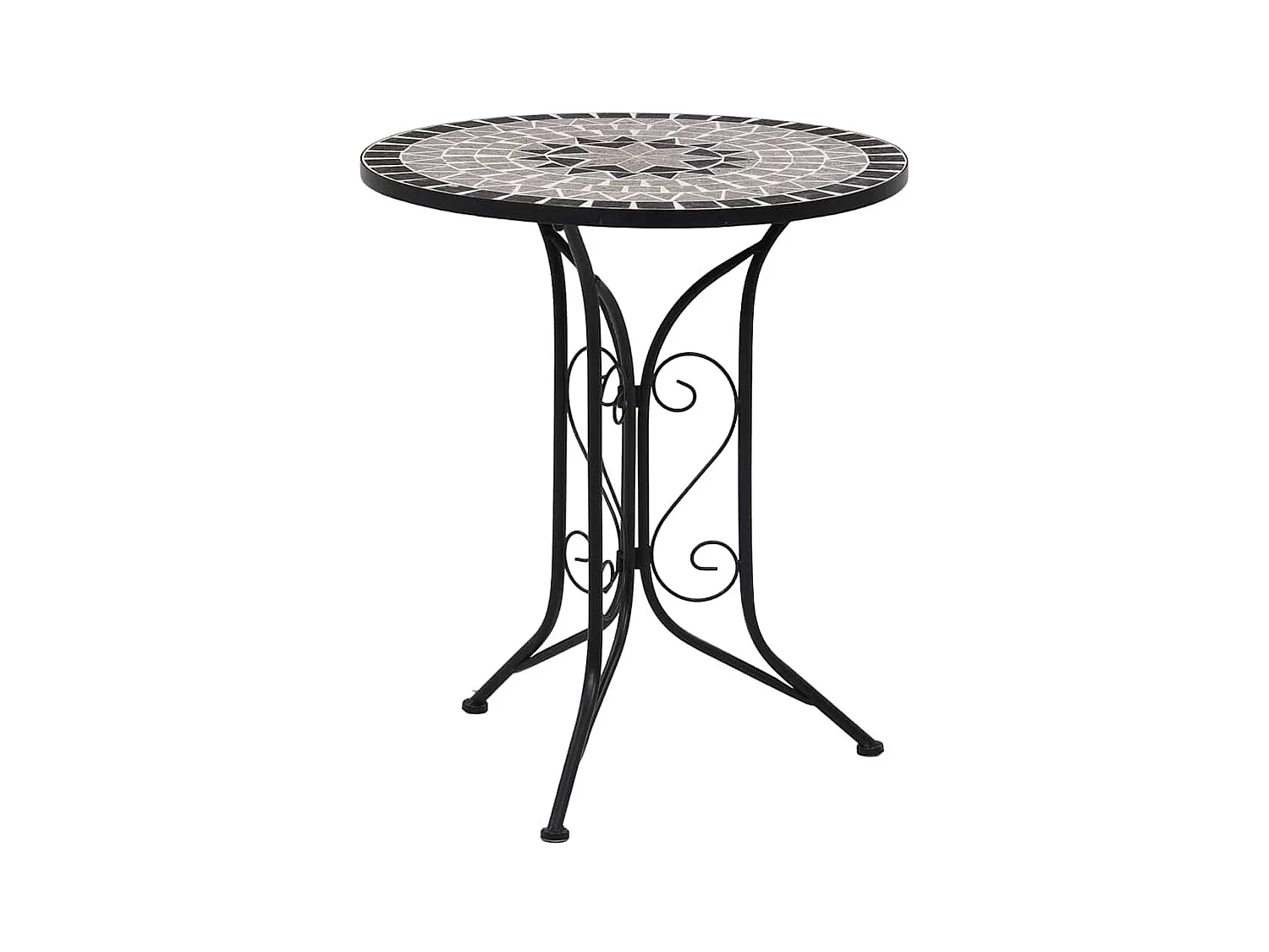 Table de bistro mosaïque Gris 60 cm Céramique